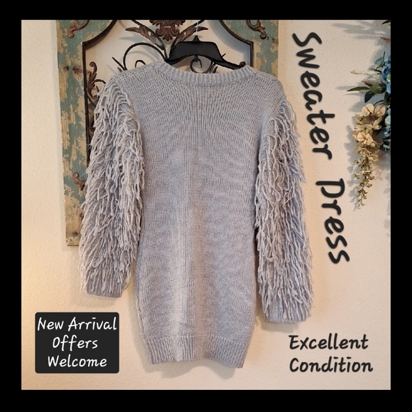 SHEIN Light Gray Long Sleeve Sweater. Great Condition Size MEDIUM - Picture 1 of 7